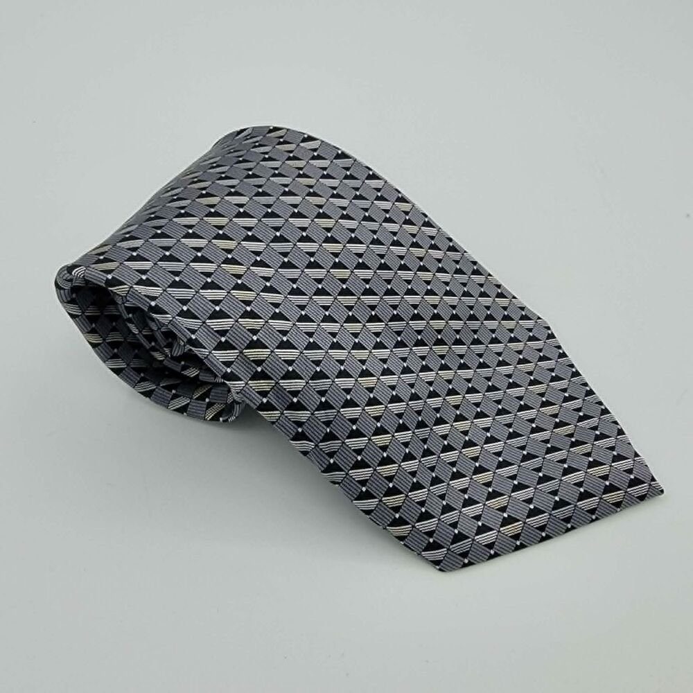 Geoffrey Beene Men's Neck Tie Formal Navy Grey black size 57.5x4 inches
